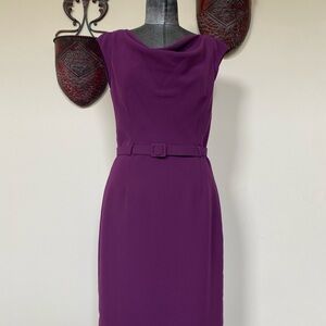 Banana Republic Deep Plum Belted Midi Dress